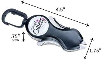 Thread Cutterz Short Nose Stainless Steel Snippers with Serrated Blade, Retractable Cord and Clip