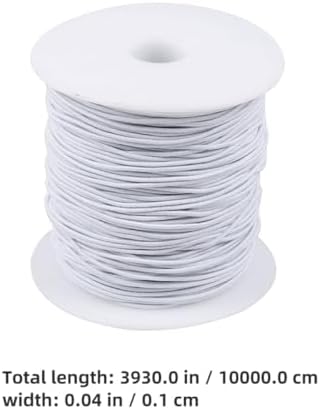 FOMIYES 1mm White Stretch Elastic Thread 2 Rolls 100m Each, Jewelry Making Beading String for Bracelets Necklaces DIY Crafts