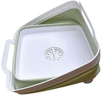 9L (2.4Gal) Dish Basin Collapsible with Drain Plug , Space Saveing Kitchen Storage Tray Dish Wash Basin, Portable Dish Tub, Foldable Dishpan for Camping ,RV,Green
