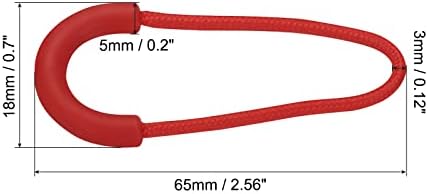 PATIKIL Zipper Pulls Replacement, 15 Pack Extension Cord Handle Plastic U-Shape Tab Tag Extender for Luggage Backpacks, Jackets, Handbags Red