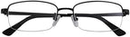 Reading Glasses Half Rim Readers Mens Womens Spectacles Eyewear Classic Black Frame