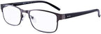 EYEGUARD Readers Metal Deluxe Rectangular Reading Glasses for Men 1.00