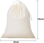 Tatuo 50 Pieces Muslin Bags Cotton Drawstring Bags Sachet Bag for Home Supplies (8 x 10 Inches)