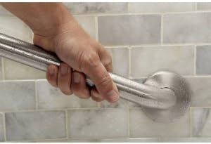 Moen Polished Brass Bathroom Safety 18-Inch Shower Grab Bar with Concealed Screws for Handicapped or Elderly, R8718PB