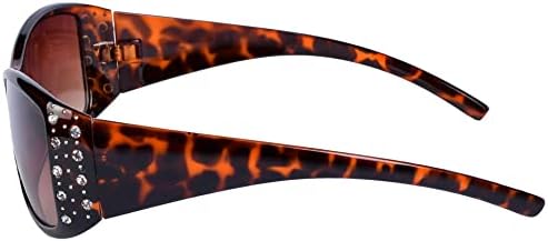 Mass Vision 2 Pair of Women's Fashion Bifocal Reading Sunglasses with Rhinestones - Microfiber Carrying Cases Included