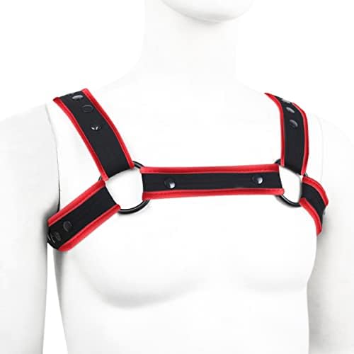 Adjustable Neoprene Harness for Men - Body Chest Belt With Buckles - Gay Interest Clubwear Costume