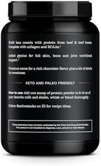Beef Protein Powder, Chocolate - Dairy Free, 22g Protein, Just 4 Ingredients - Hydrolyzed Beef Isolate for Keto, Paleo & Carnivore Diets - 28 Servings, 2 lb