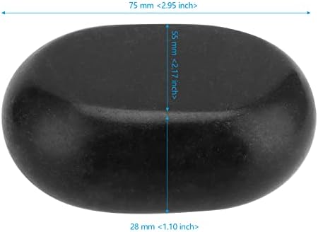 10 Piece 3 Inches Large Basalt Hot Stones, Hot Massage Stones Set, Natural Basalt Hot Rocks Warmer Stone for Professional/Home Spa, Therapy, Relaxation, Healing, Black
