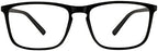 OCCI CHIARI Reading Glasses Men's Rectangle Reader Durable Spring Hinge (Bright Black, 2.50