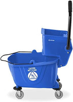 Dryser Commercial Mop Bucket with Side Press Wringer, 26 Quart, Blue
