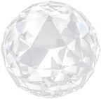 60mm Clear Crystal Ball, Faceted Sphere, Transparent Quartz Divination Tool, Decorative Accent for Home Office Meditation, Feng Shui Decor, Meditation Room, Crystal Therapy Tool