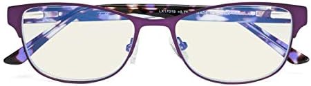 Eyekepper Computer Reading Glasses,Blue Light Filter,Stylish Crystal Readers Women,Purple +1.25