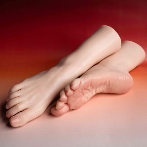 2pc Silicone Feet Model, Realistic Fake Foot Female Mannequin, Shoe Sock Jewerly Sandal Display