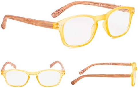 5-pack Wood-look Arms Reading Glasses Include Sunshine Readers for Women and Men