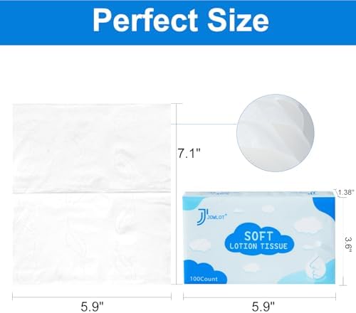 Lotion Facial Tissues - 1200 Sheets 3-Ply Ultra Soft Portable Travel Tissues for Sensitive Skin, Soothing and Gentle Tissues Bulk for Nose
