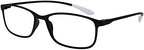 OPULIZE ICE Reading glasses for Women Men,Scratch Resistant Rectangular frame with Spring Hinges, Matt Black,Crystal Dark Red +1.5 (Pack of 2)