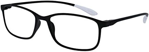 OPULIZE ICE Reading glasses for Women Men,Scratch Resistant Rectangular frame with Spring Hinges, Matt Black,Crystal Dark Red +1.5 (Pack of 2)