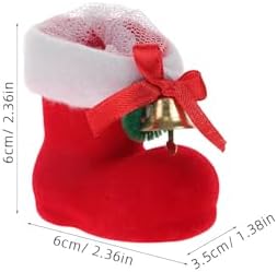 ABOOFAN 8Pcs Christmas Candy Boots Red Santa Candy Cookie Bag Holders Christmas Tree Hanging Ornament Decoration Holiday Presents