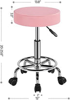Yaheetech Adjustable Massage Bed 2-Section Folding Spa Beds Salon Bed Massage Couch with Salon & Spa Stool Massage Therapy Table Adjustable Chair Swivel Stools Pink