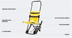 Portable Stair Chair, Lightweight Folding Evacuation Lift for Single-Person Operation with 400lbs Capacity