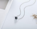 Lava Stone Bead Essential Oil Diffuser Necklace, Lava Ball Essential Pendant Aromatherapy Jewelry with 16.5 inches O Chain