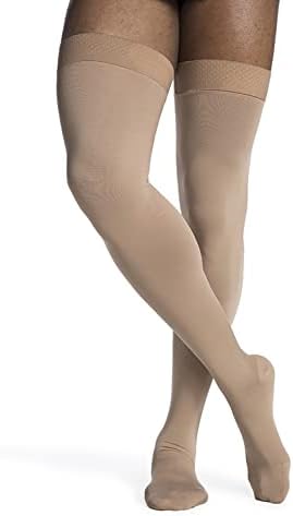 Sigvaris Men’s DYNAVEN Closed Toe Thigh-Highs w/Grip-Top 20-30mmHg - Medium Long - crispa