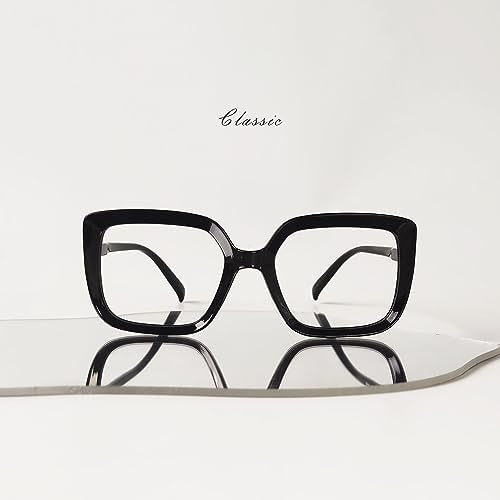Eyekepper Reading Glasses for Women Large Frame Readers Eyeglasses Oversize - Black +1.75
