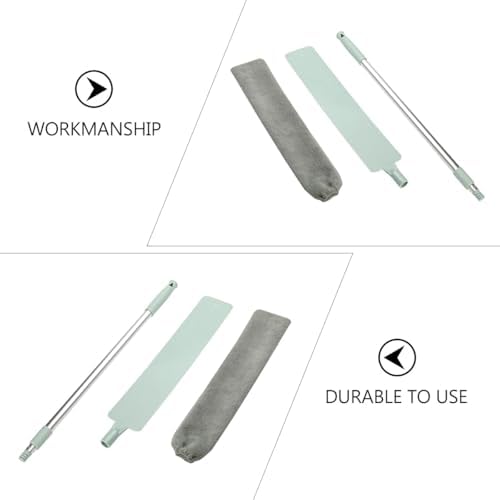 Cabilock Extendable Microfiber Duster with Washable Head, Household Dust Cleaner Tool for Bed Base and Corner Cleaning, Soft Flexible Handle for Home Dust Sweeping