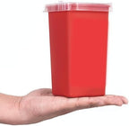 Dealmed Mini Sharps Container Travel Size, 1 Quart Flip Lid, Biohazard Needle & Syringe Disposal, Small Portable Medical Sharps Container for Home or Professional Use, Red, 1-Pack