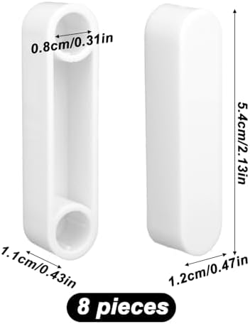 8pcs White Wire Shelving Spacer End Caps, ABS Closet Rod End Caps Tools Parts Closet Shelf System Covers Supports Bracket for Wardrobe Wire Shelves Bookshelves Organizational Racks & Curtain