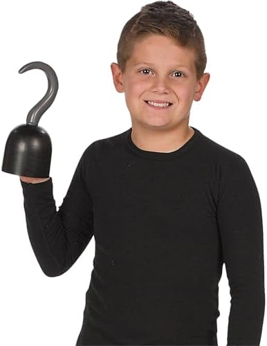 Fun Express Pirate Hook Costume Piece – Plastic Hook Hand Accessory for Costumes and Dress-Up – One Size Fits Most – 1 Piece - Black, Gray