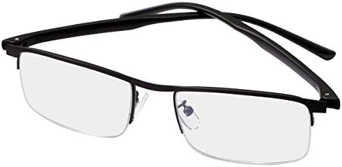MIRYEA Progressive Multifocus Computer Reading Glasses Blue Light Blocking Multifocal Readers for Men and Women Multi Focus Eyeglasses Eyewear Anti Glare Light Weight TR90 Semi-rimless Frame