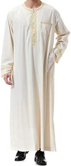 Islamic Mens Clothing Kaftan Maxi-Muslim Male Shirt Long Sleeve Abaya Dubai Cotton…