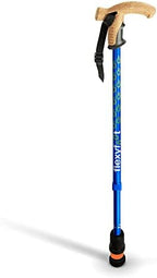 Flexyfoot Shock Absorbing Cork Handle Telescopic Walking Stick - Improves Safety, Improves Grip, Reduces Shocks & Jarring