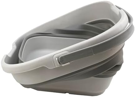 SAMMART 9.5L (2.5 Gallon) Collapsible Rectangular Handy Basket/Bucket (Grey)