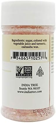 India Tree Strawberry Pink Decorating Sugar, 3.3oz bottle