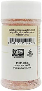 India Tree Strawberry Pink Decorating Sugar, 3.3oz bottle