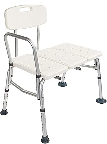Shower Seat,Shower Chairs for Seniors,Shower Bench Seat with Back Safety Support Adjustable Elderly Bath Tub Chair Shower Stool Bathroom Toilet Stool Aluminum Alloy,Shower Bench,Wh