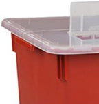 Covidien Multi-Purpose Sharps 10 Gallon Red Base Vertical Entry Lid, Qty: 1
