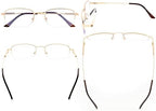 Eyekepper Half-Rim UV Protection Progressive Reading Glasses 3 Levels Multifocus Readers Men Women Bendable Memory Frame (Gold, 2.00)