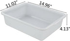 8 L White Small Bus Tub/Box, Small Rectangle Wash Basins, 4-Pack