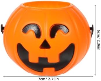 Ciieeo 6pcs Plastic Pumpkins Snack Containers Candy Containers Plastic Containers Halloween Decor Halloween Props Pumpkin Container Pumpkin Candy Holder Pumpkin Pail Ornaments Bulk