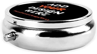 Custom Round Pill Case, Personalized Name/Photo Decor Travel Jewelry Organizer Container Medicine Vitamin Pill case - 3 Compartment