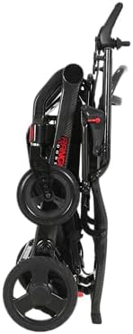 Porto Mobility Ranger Dorsia – 30 lbs Ultra Lightweight Foldable Carbon Electric Wheelchair, Dual Brushless Motors, 12Ah Long Range Battery, Compact Travel Power Chair + Free Travel Bag