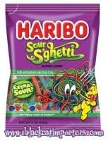 Haribo Sour Sghetti Gummies 12 Pack Case of 5oz Bags