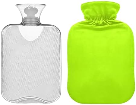 Lemon Green Hot Water Bottle Hot or Cold Water Bottle with Soft Cover Hot Water Bag for Pain Relief, 1 Liters