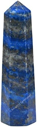 Amazing Gemstone Lapis Lazuli Crystal Towers ~ Natural Healing Crystal Point Obelisk for Reiki Healing and Crystal Grid (2" to 3" INCH)