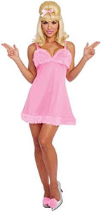Dreamgirl Women's Femme Fatale Costume - Glitter Dress with Faux Fur Accents