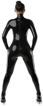 Latex Rubber Gummi Catsuits Fitted Back Zipped Customized 0.4mm