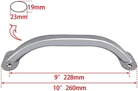 ISURE MARINE 2PCS 316 Stainless Steel 9 inch Boat Grab Handle Marine Handrail for Marine Yacht RV